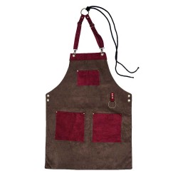 Ποδιά barista χειροποίητη ολόσωμη εξολοκλήρου από ύφασμα καστόρ και εσωτερική επένδυση 85x62 Ελληνικής κατασκευής