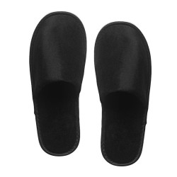 Παντόφλες επισκέπτη Velour μαύρο χρώμα σόλα 4mm Antisleep σε κιβώτιο 100 τεμαχίων