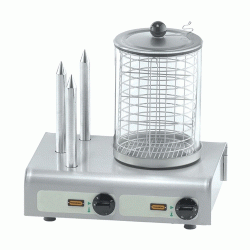 Hot Dog βραστήρας με 3 σούβλες οριζόντιος 1,2kW με θερμοκρασία νερού έως 90 βαθμούς κελσίου