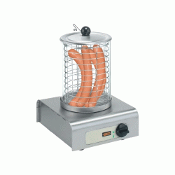 Hot Dog βραστήρας 1,2kW με ανοξείδωτη σχάρα και δοχείο νερού και σχάρα με δύο διαμερίσματα