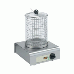 Hot Dog βραστήρας 1,2kW με ανοξείδωτη σχάρα και δοχείο νερού και σχάρα με δύο διαμερίσματα