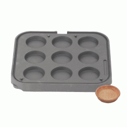 Πλάκα αλουμινίου με αντικολλητική επίστρωση για τάρτες Τ9 με 9 θέσεις διαμέτρου 90mm  Πλάκα αλουμινίου με αντικολλητική επίστρωση για τάρτες Τ9 με 9 θέσεις διαμέτρου 90mm