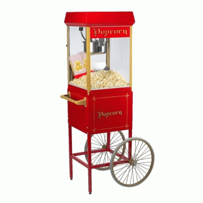 Trolley για μηχανή Popcorn Fun Pop 4oz με λαβή και ενσωματωμένο θάλαμο για την αποθήκευση αναλώσιμων