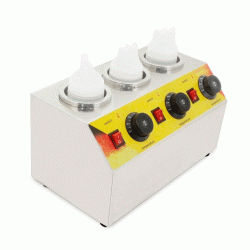 Θερμαντικό Squeezer Topping ΙΙΙ 1κW με θερμοστάτη έως 60 βαθμούς με 3 δοχεία χωρητικότητας 0,5lt Θερμαντικό Squeezer Topping ΙΙΙ 1κW με θερμοστάτη έως 60 βαθμούς με 3 δοχεία χωρητικότητας 0,5lt