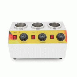 Θερμαντικό Squeezer Topping ΙΙΙ 1κW με θερμοστάτη έως 60 βαθμούς με 3 δοχεία χωρητικότητας 0,5lt