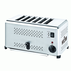 Φρυγανιέρα 6 θέσεων Karma ισχύος 2,5kW με άνοιγμα θέσης φέτας ψωμιού 27mm