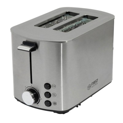 Φρυγανιέρα inox 2 θέσεων 850 W με λειτουργία ζεστάματος για ψωμάκια και απόψυξης First Austria FA-5367-3