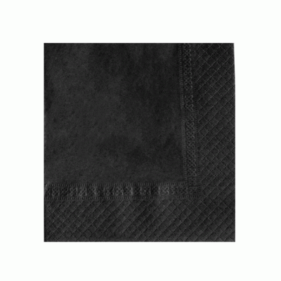 Χαρτοπετσέτα διαστάσεων 33x33cm δίφυλλη πολυτελείας μαύρου χρώματος συσκευασία 1530 τμχ