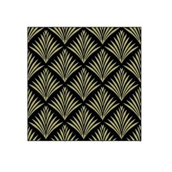 Χαρτοπετσέτες luxury napkins airlaid μονόφυλλες 20Χ20cm σε χρώμα μαύρο με σχέδιο φύλλα συσκευασία 3000 τμχ