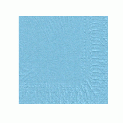 Χαρτοπετσέτα πολυτελείας διαστάσεως 33Χ33 δίφυλλη σε χρώμα γαλάζιο συσκευασία 1530 τμχ
