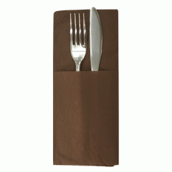 Χαρτοπετσέτες πολυτελείας σε σχήμα φάκελο για μαχαιροπίρουνα διάστασης 40Χ33cm σε χρώμα καφέ σε συσκευασία των 1200 τμχ