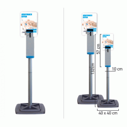 Βάση Δαπέδου Με Συσκευή Χειροκίνητη για αντισηπτικό Βαμμένο μέταλλο