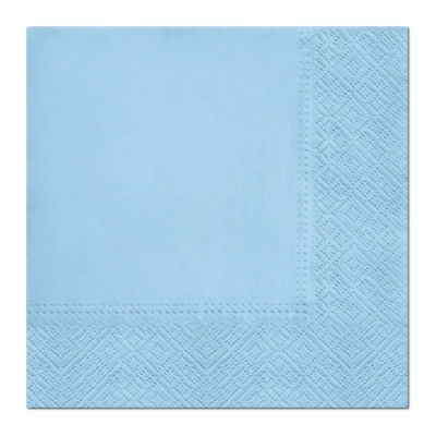 Χαρτοπετσέτες εστιατορίου διάστασης 24Χ24cm σε χρώμα γαλάζιο μαλακές κιβώτιο των 3750τμχ
