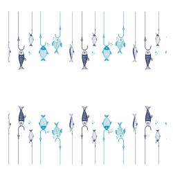 Τραπεζομάντηλα BETA 1Χ1m με σχέδιο αγκίστρι με ψάρια σε λευκό χρώμα σε πακέτο των 150 τεμαχίων