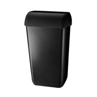 Κάδος αποριμμάτων QUARTZLINE επιδαπέδιος ή επιτοίχιος σε χρώμα μαύρο 43L