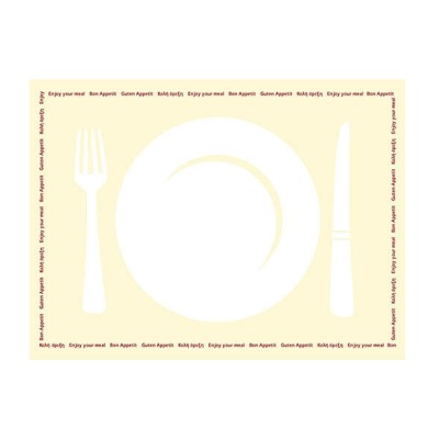 Σουπλά χαρτί γραφής προτυπωμένα διάσταση 29x39cm χρώμα μπεζ με πιάτο σε κιβώτιο 1000τμχ