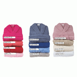 Μπουρνούζι μονόχρωμο Fresh 450gsm 100%cotton χωρίς κουκούλα σε Denim νούμερο 2ΧL