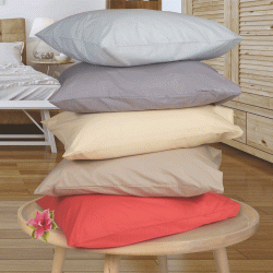 Μαξιλαροθήκες σετ σειράς Rainbow διαστάσεων 52x72cm poly/cotton 144 κλωστών χρώμα Ice grey