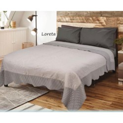 Κουβερλί ultrasonic σχέδιο Loreta 100% microfiber σε χρώμα Grey-L.grey διαστάσεων 160x220cm