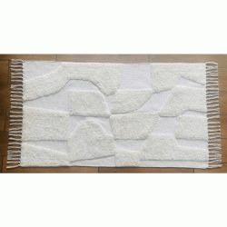 Πατάκι διακοσμητικό σχέδιο Yashi σύνθεσης cotton / polyester διαστάσεων 70x140cm σε χρώμα εκρού