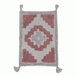 Πατάκι μπάνιου σχέδιο Natalie από 100% βαμβάκι διαστάσεων 50x80cm σε χρώμα Rotten apple