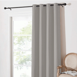 Κουρτίνα Coveri black out διαστάσεων 140x270cm έτοιμη ραμμένη με κρίκους 100% πολυεστέρας σε χρώμα γκρι Κουρτίνα Coveri black out διαστάσεων 140x270cm έτοιμη ραμμένη με κρίκους 100% πολυεστέρας σε χρώμα γκρι