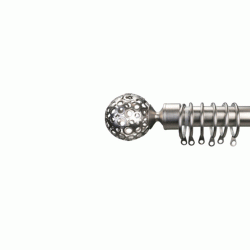 Κουρτινόβεργα επεκτεινόμενη Globe 120cm-210cm ανοιχτόψρωμο νικέλιο