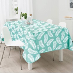 Τραπεζομάντηλο αλέκιαστο διαστάσεων 150x180cm Palm mint 100%πολυεστέρας