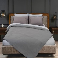 Σετ σεντόνια Rainbow μονά μονόχρωμα Grey-Ice grey poly/cotton 144 κλωστών