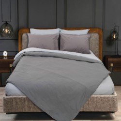 Σετ σεντόνια Rainbow μονά μονόχρωμα Grey-Ice grey poly/cotton 144 κλωστών