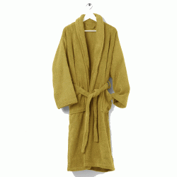 Μπουρνούζι μονόχρωμο με γιακά Honey color one size 500gsm 100% βαμβάκι