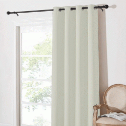 Κουρτίνα Coveri black out διαστάσεων 140x270cm έτοιμη ραμμένη με κρίκους 100% πολυεστέρας σε χρώμα εκρού