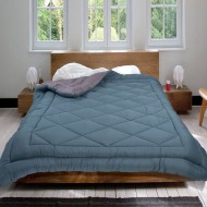 Πάπλωμα διπλής όψης Bi color με γέμισμα σιλικονούχα ίνα 100% microfiber Emerald-grey διαστάσεων 220x240cm