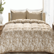 Κουβερλί εμπριμέ διαστάσεων 160x240cm καπιτονέ Damasc beige microfiber