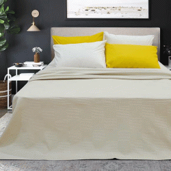 Κουβέρτα πικέ Marco 100% cotton διαστάσεων 170x260cm σε χρώμα εκρού