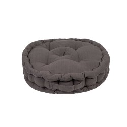 Μαξιλάρι δαπέδου στρόγγυλο σε χρώμα γκρι διαστάσεων 40+8cm 100% cotton