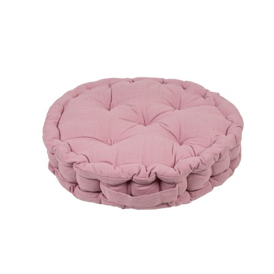 Μαξιλάρι δαπέδου στρόγγυλο σε χρώμα ροζ διαστάσεων 40+8cm 100% cotton