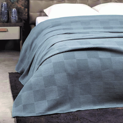 Κουβέρτα πικέ Marco 100% cotton διαστάσεων 170x260cm σε emerald  χρώμα