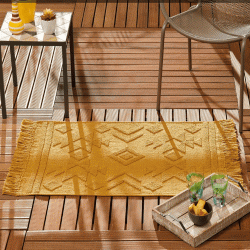 Πατάκι διακοσμητικό Σχ. Cilaos σε απόχρωση honey 60x90cm 100% βαμβάκι