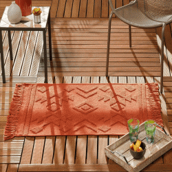 Πατάκι διακοσμητικό Σχ. Cilaos terracotta διαστάσεων 60X90cm 100% cotton