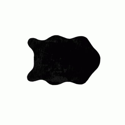 Πατάκι συνθετικής γούνας Σχ. Reglisse σε μαύρο χρώμα διαστάσεων 60x90cm 100% pol.