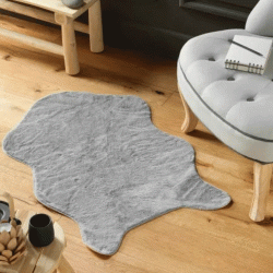 Πατάκι συνθετικής γούνας Σχ. Reglisse grey 60x90cm 100% πολυεστέρας