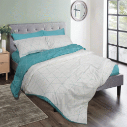 Σετ σεντόνια εμπριμέ Aqua dots 80% cotton-20% polyester διαστάσεων 160x260cm μονό