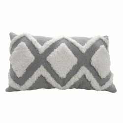 Μαξιλάρι διακοσμητικό διαστάσεων 30x50cm σχέδιο Suria 100% βαμβάκι σε γκρι χρώμα