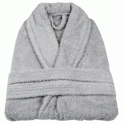 Μπουρνούζι μονόχρωμο Fresh 450gsm 100%cotton χωρίς κουκούλα σε γκρι χρώμα νούμερο 2XLarge