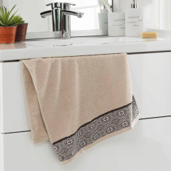 Πετσέτα προσώπου ζακάρ Esteban beige έξτρα απορροφητική 100% cotton 450gsm διαστάσεων 50x90cm