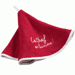 Πετσέτες κουζίνας στρόγγυλη σχέδιο Cuistot σε κόκκινο χρώμα 60cm 100% cotton 