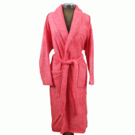 Μπουρνούζι μονόχρωμο κοραλί Fresh 450gsm 100%cotton χωρίς κουκούλα σε νούμερο XL