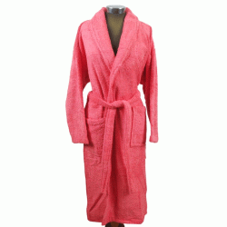 Μπουρνούζι μονόχρωμο κοραλί Fresh 450gsm 100%cotton χωρίς κουκούλα νούμερο Large