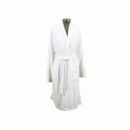 Μπουρνούζι μονόχρωμο Fresh 450gsm 100%cotton χωρίς κουκούλα σε λευκό νούμερο Large